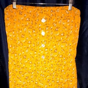 Rue 21 Mustard and Floral tube top romper